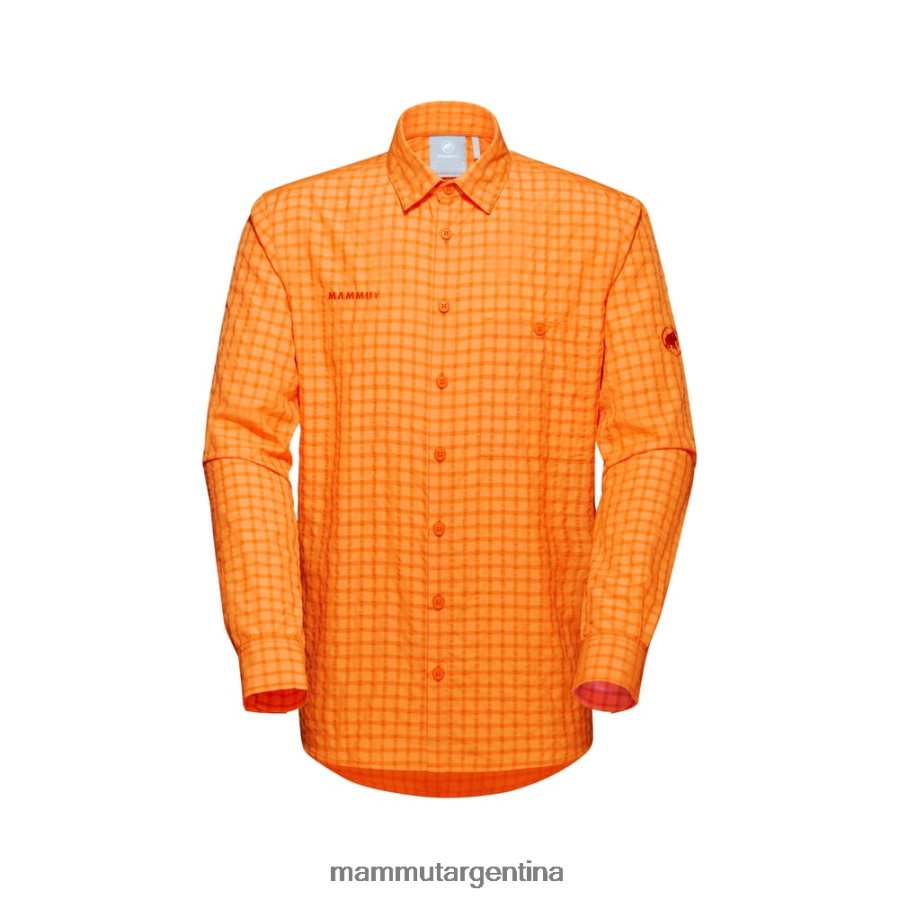 camisa de manga larga hombres 2B8PD2917 Mammut mandarina-mandarina oscura ropa
