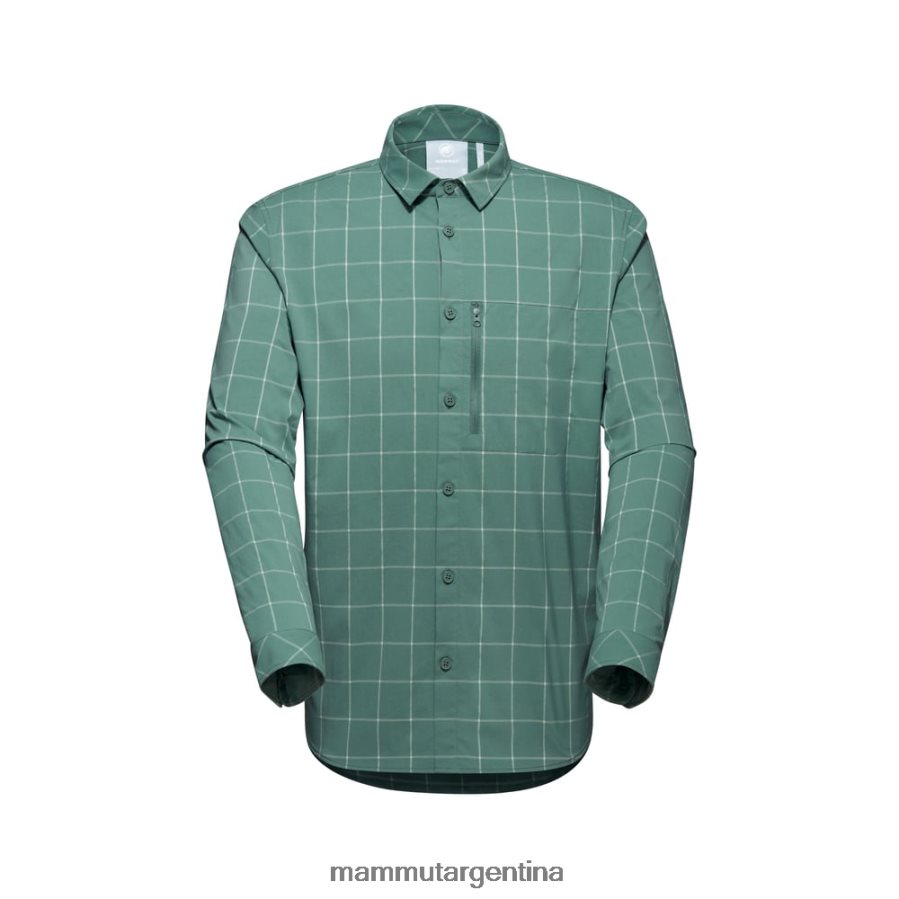 camisa de montaña de manga larga hombres 2B8PD21028 Mammut jade oscuro-jade ropa