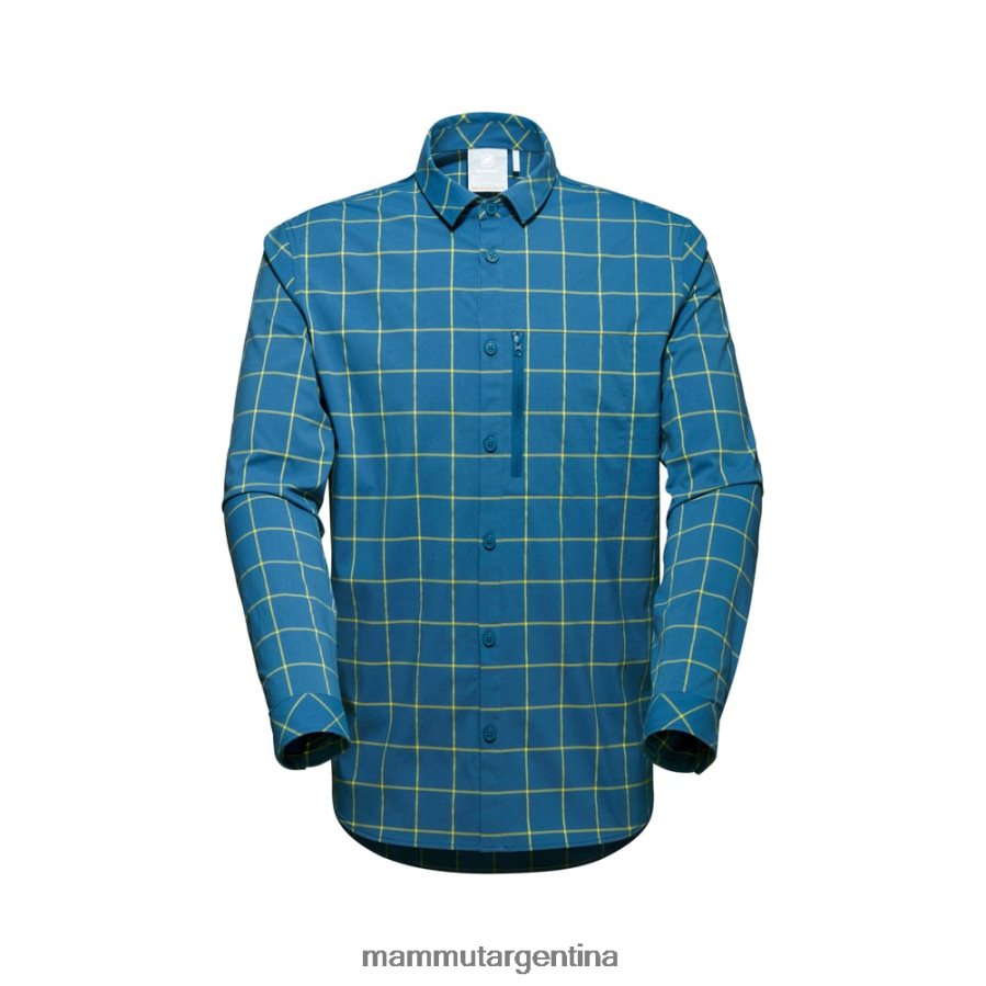camisa de montaña de manga larga hombres 2B8PD21029 Mammut hielo profundo-highlime ropa