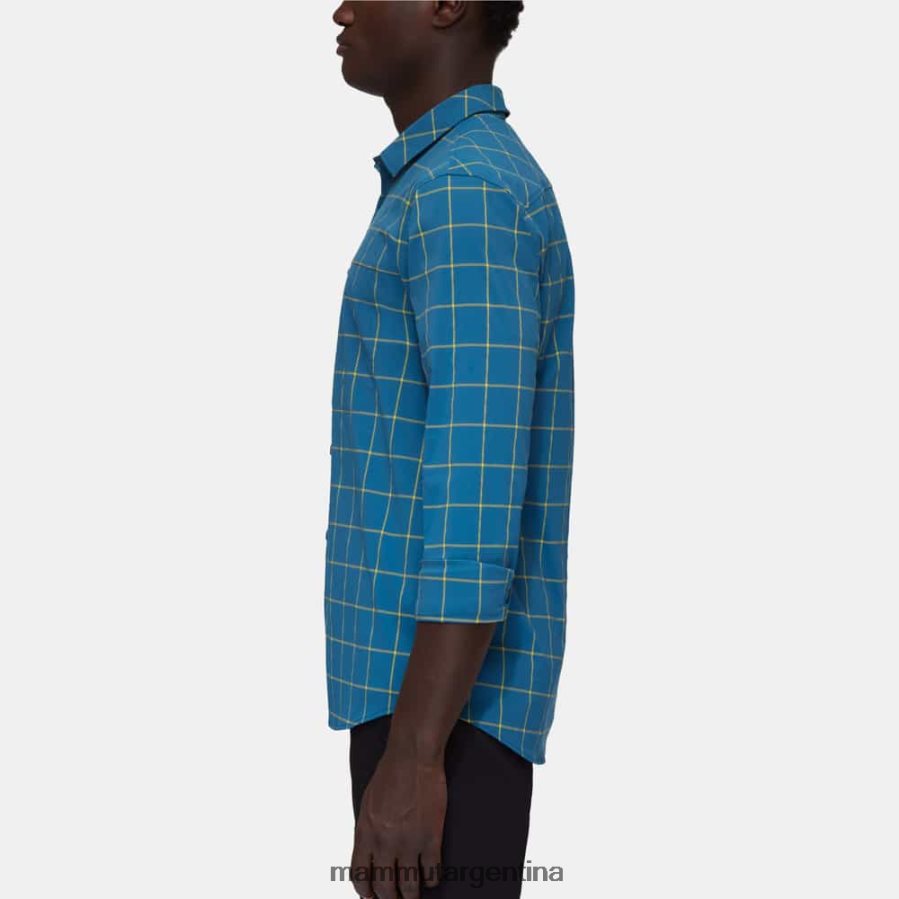 camisa de montaña de manga larga hombres 2B8PD21029 Mammut hielo profundo-highlime ropa