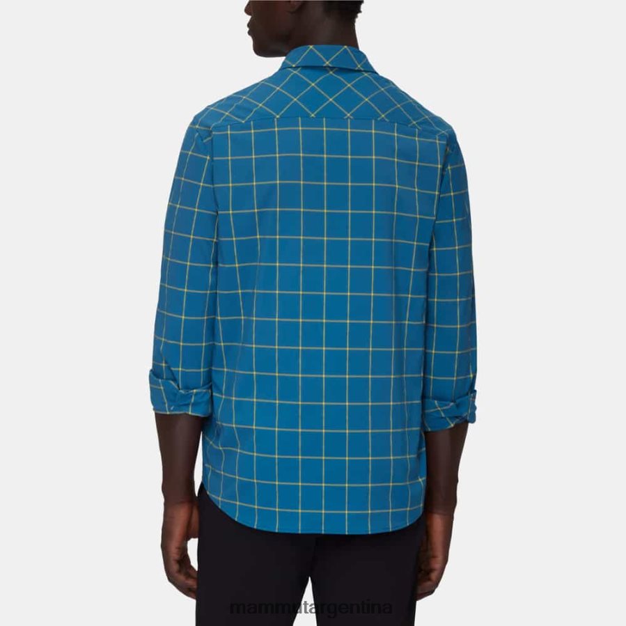 camisa de montaña de manga larga hombres 2B8PD21029 Mammut hielo profundo-highlime ropa