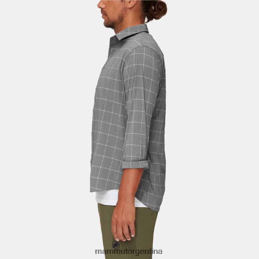 camisa de montaña de manga larga hombres 2B8PD2211 Mammut titanio-granito ropa