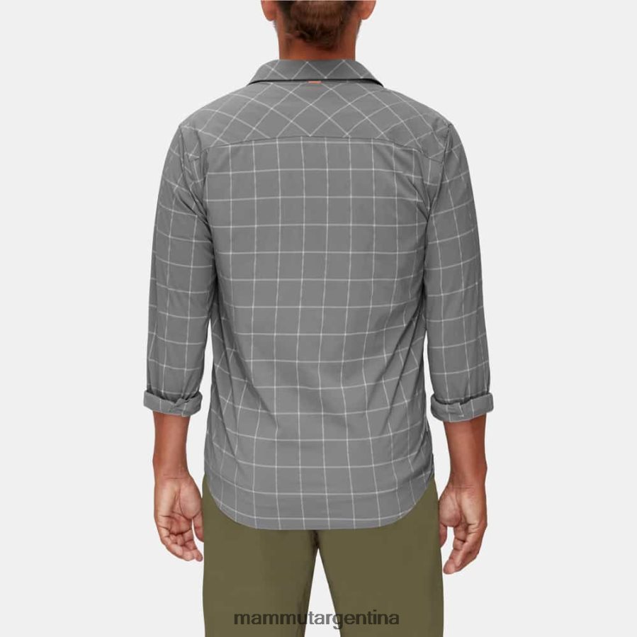 camisa de montaña de manga larga hombres 2B8PD2211 Mammut titanio-granito ropa