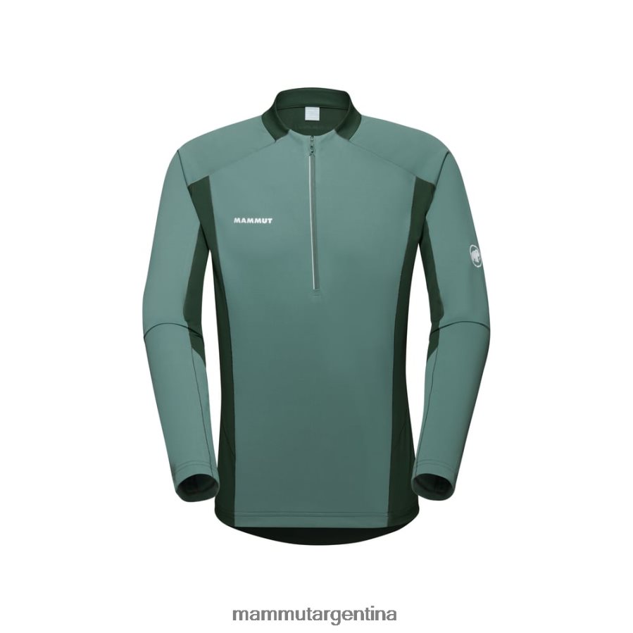 aenergy fl manga larga con media cremallera hombres 2B8PD2849 Mammut maderas de jade oscuro ropa