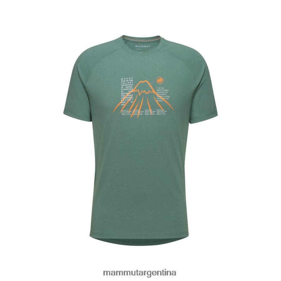 camiseta montaña fujiyama hombres 2B8PD21087 Mammut jade oscuro ropa