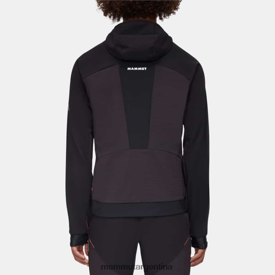 chaqueta con capucha aenergy so hybrid hombres 2B8PD214 Mammut negro-naranja vibrante ropa