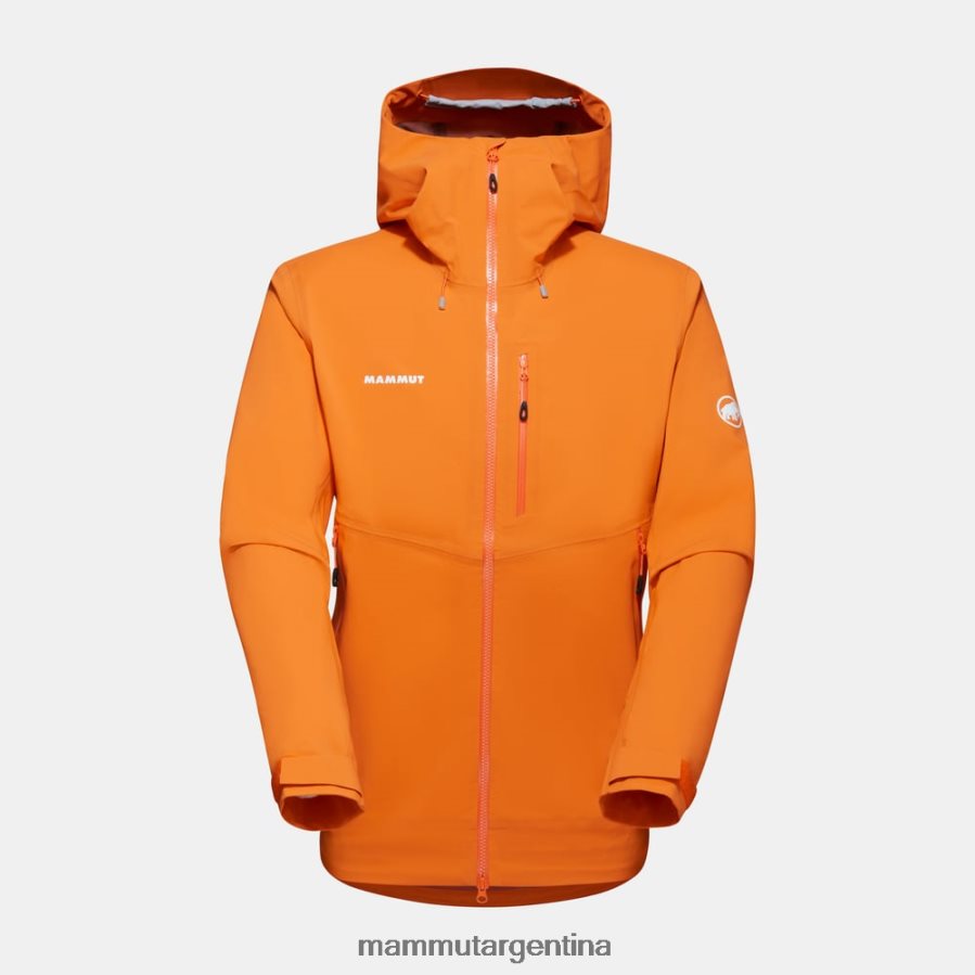 chaqueta con capucha alto guide hs hombres 2B8PD2697 Mammut mandarina oscura ropa