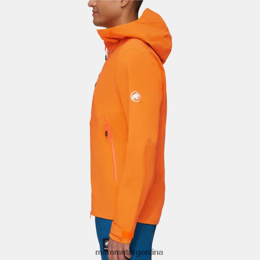 chaqueta con capucha alto guide hs hombres 2B8PD2697 Mammut mandarina oscura ropa