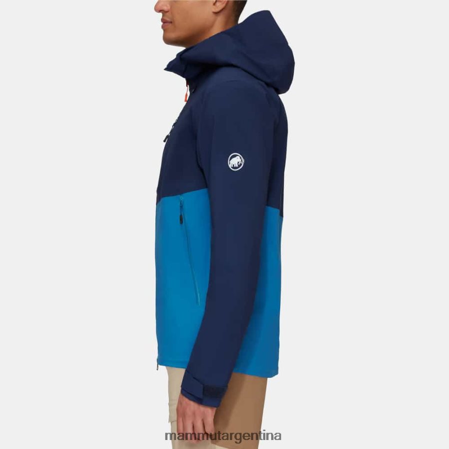 chaqueta con capucha alto guide hs hombres 2B8PD2699 Mammut profundo hielo marino ropa