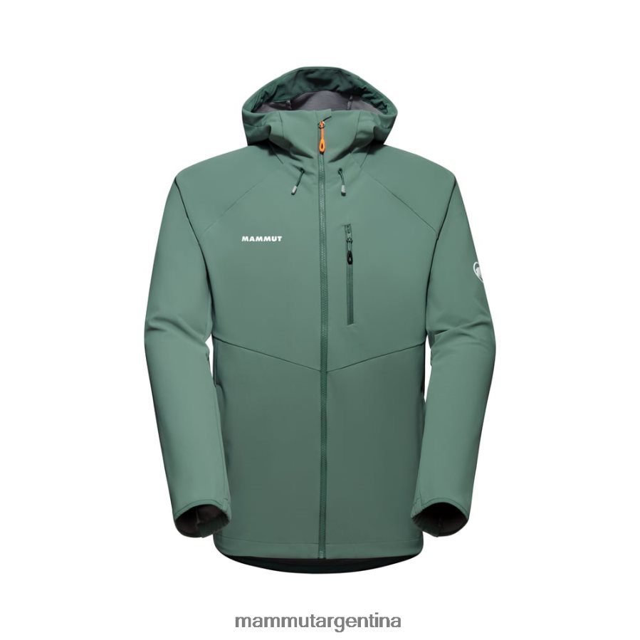 máxima comodidad chaqueta con capucha hombres 2B8PD256 Mammut jade oscuro ropa