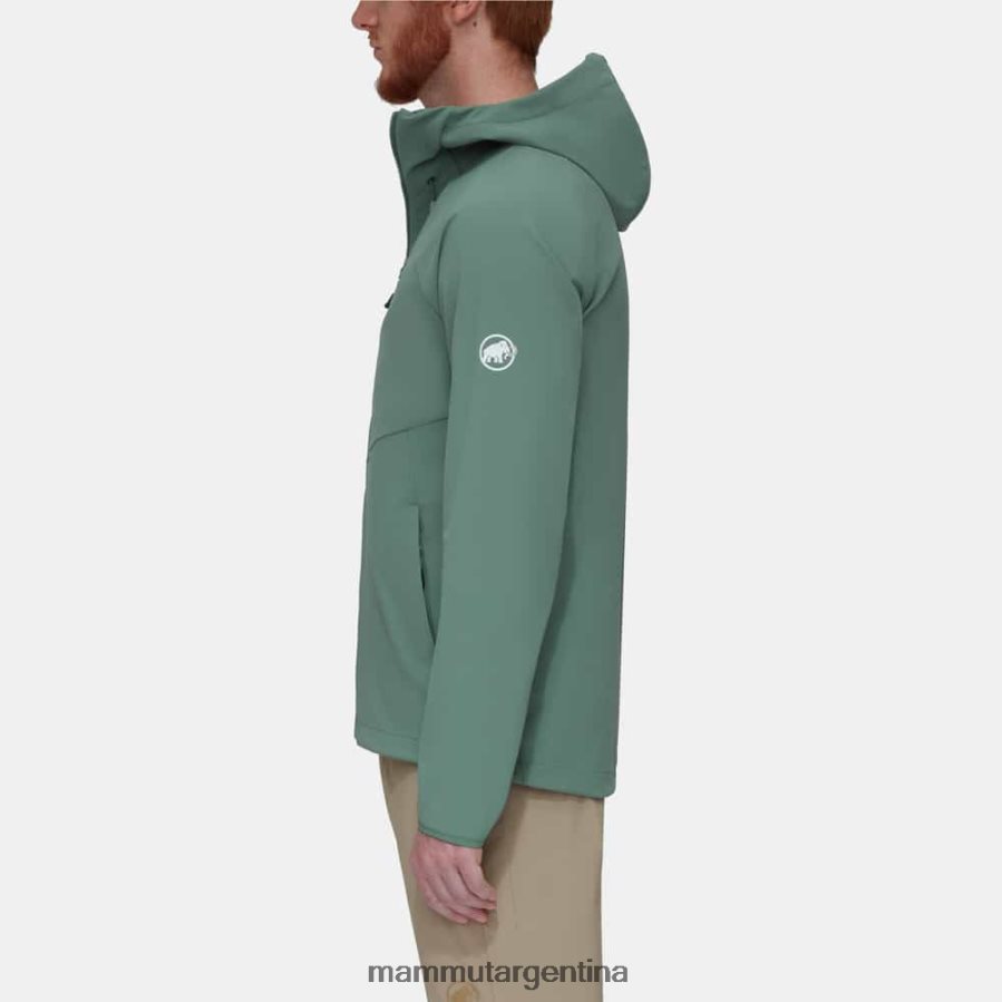 máxima comodidad chaqueta con capucha hombres 2B8PD256 Mammut jade oscuro ropa