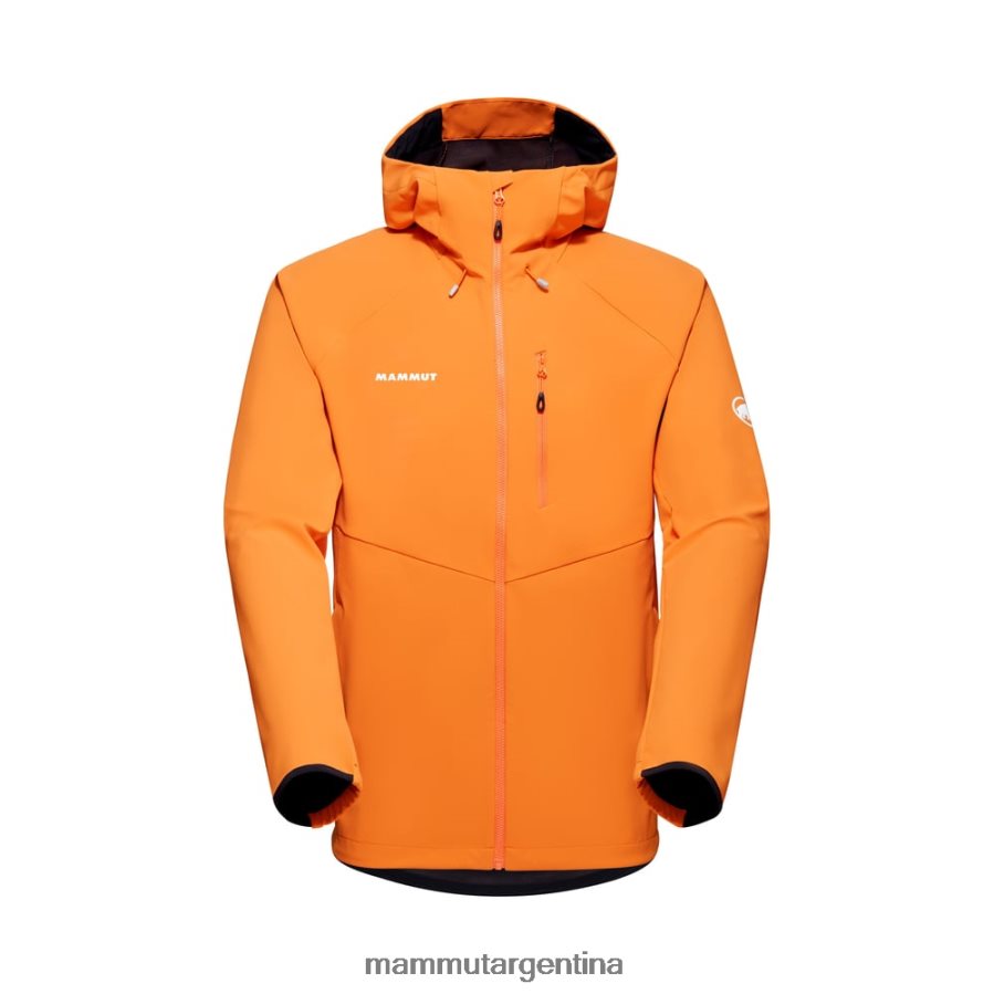 máxima comodidad chaqueta con capucha hombres 2B8PD2728 Mammut mandarina oscura ropa