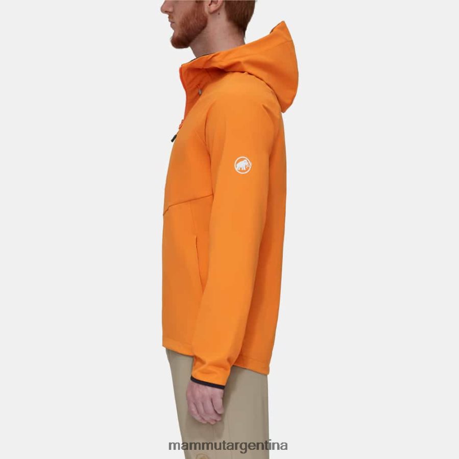 máxima comodidad chaqueta con capucha hombres 2B8PD2728 Mammut mandarina oscura ropa