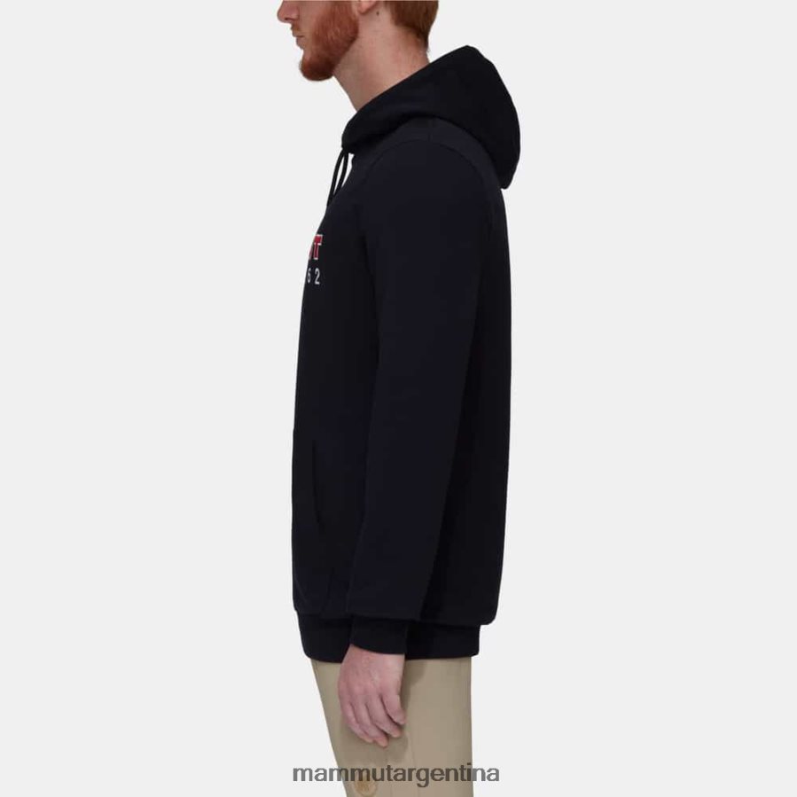 logotipo de la sudadera con capucha ml hombres 2B8PD2260 Mammut negro-picante ropa