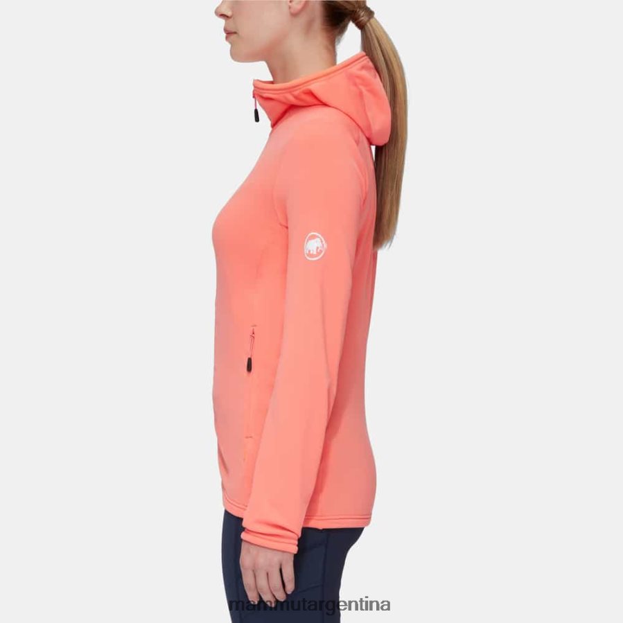 chaqueta con capucha aconcagua light ml mujer 2B8PD2912 Mammut salmón ropa