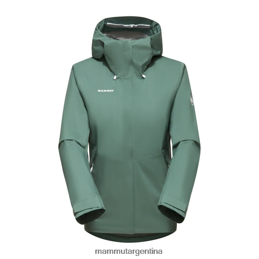 chaqueta con capucha alto hs mujer 2B8PD2675 Mammut jade oscuro ropa
