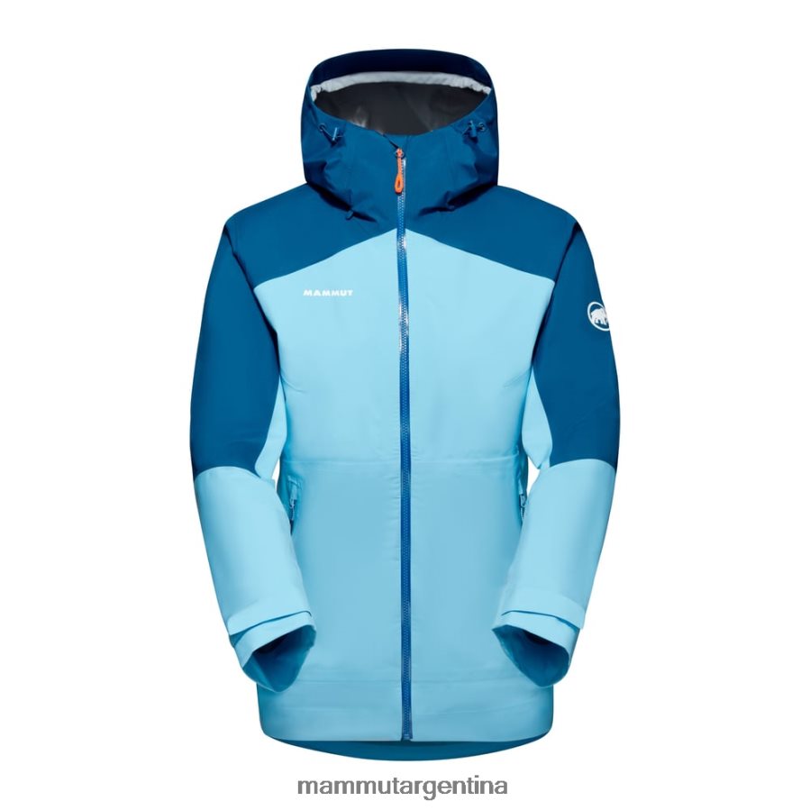 chaqueta con capucha carry tour hs mujer 2B8PD2747 Mammut frío hielo azul profundo ropa