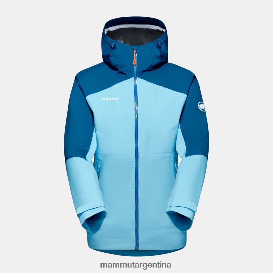chaqueta con capucha carry tour hs mujer 2B8PD2747 Mammut frío hielo azul profundo ropa
