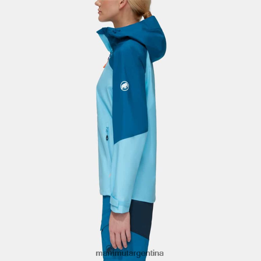 chaqueta con capucha carry tour hs mujer 2B8PD2747 Mammut frío hielo azul profundo ropa
