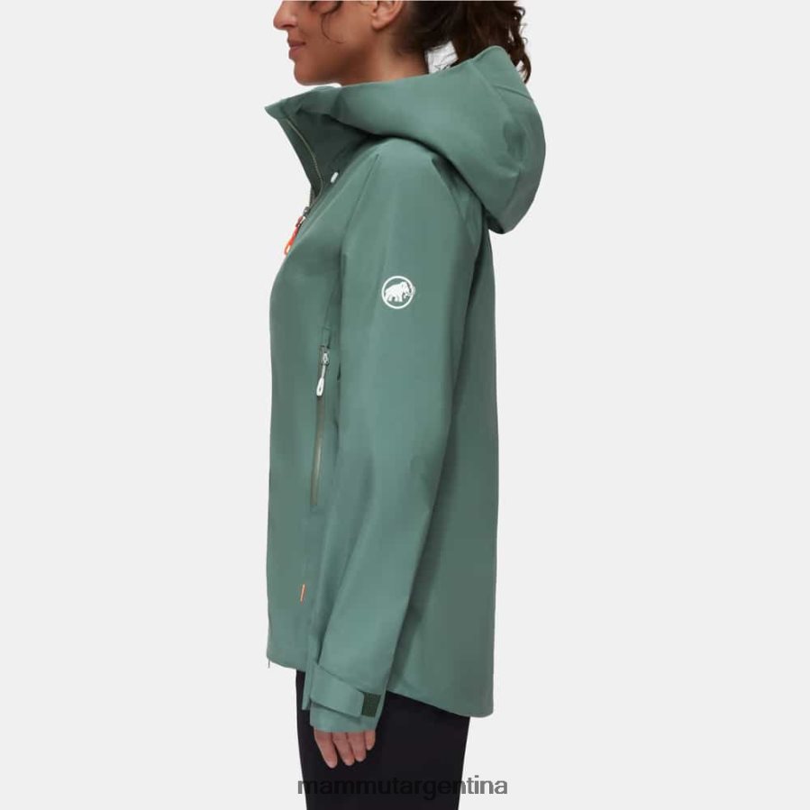 chaqueta con capucha crater iv hs mujer 2B8PD2686 Mammut jade oscuro ropa