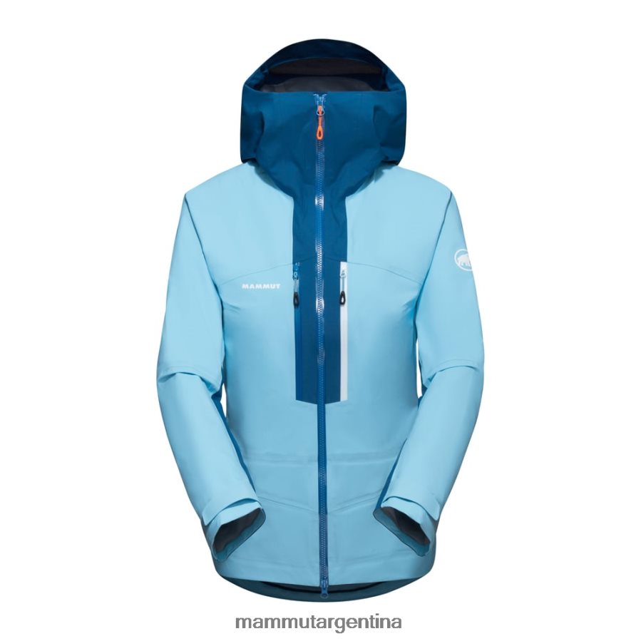 chaqueta con capucha taiss hs mujer 2B8PD2725 Mammut frío hielo azul profundo ropa