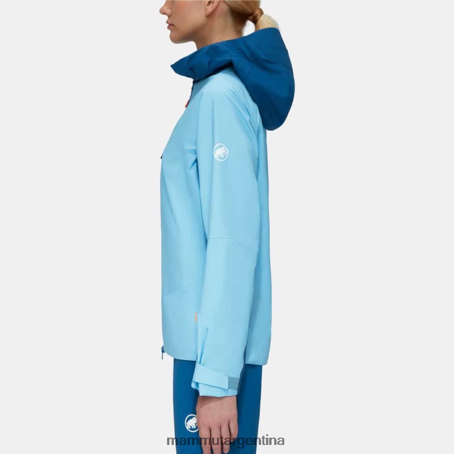 chaqueta con capucha taiss hs mujer 2B8PD2725 Mammut frío hielo azul profundo ropa
