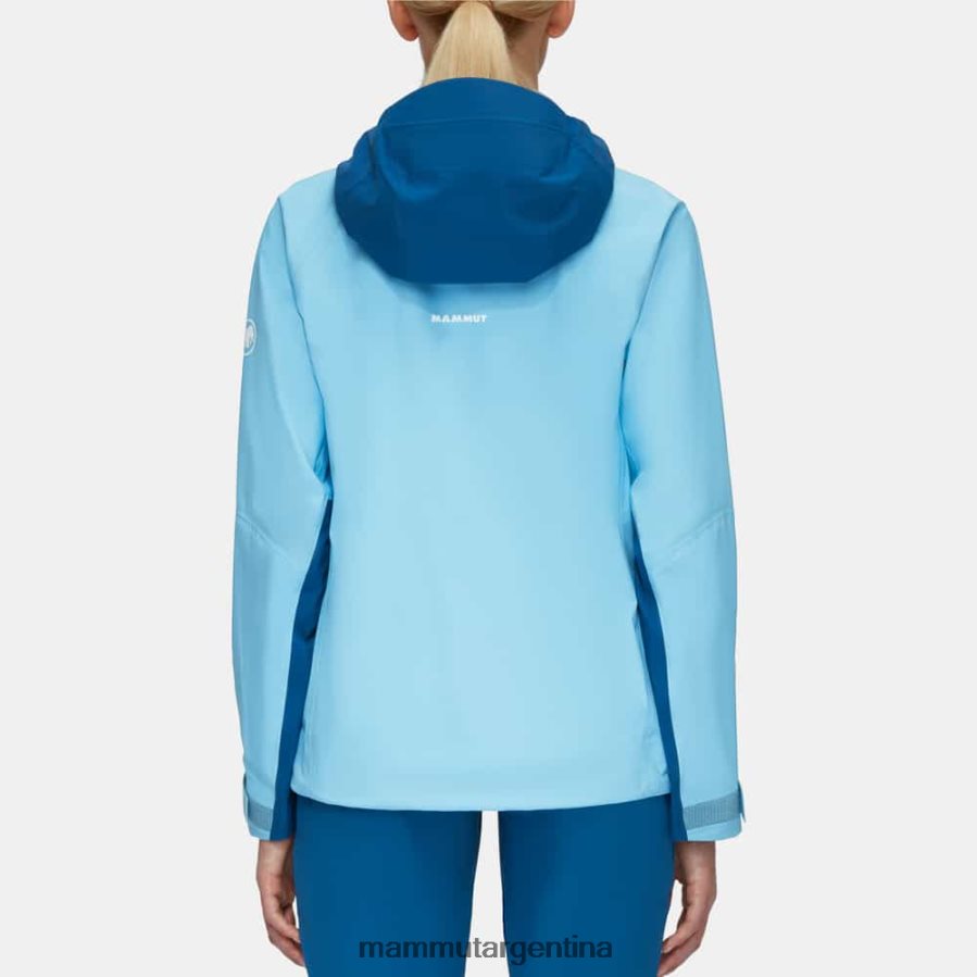 chaqueta con capucha taiss hs mujer 2B8PD2725 Mammut frío hielo azul profundo ropa