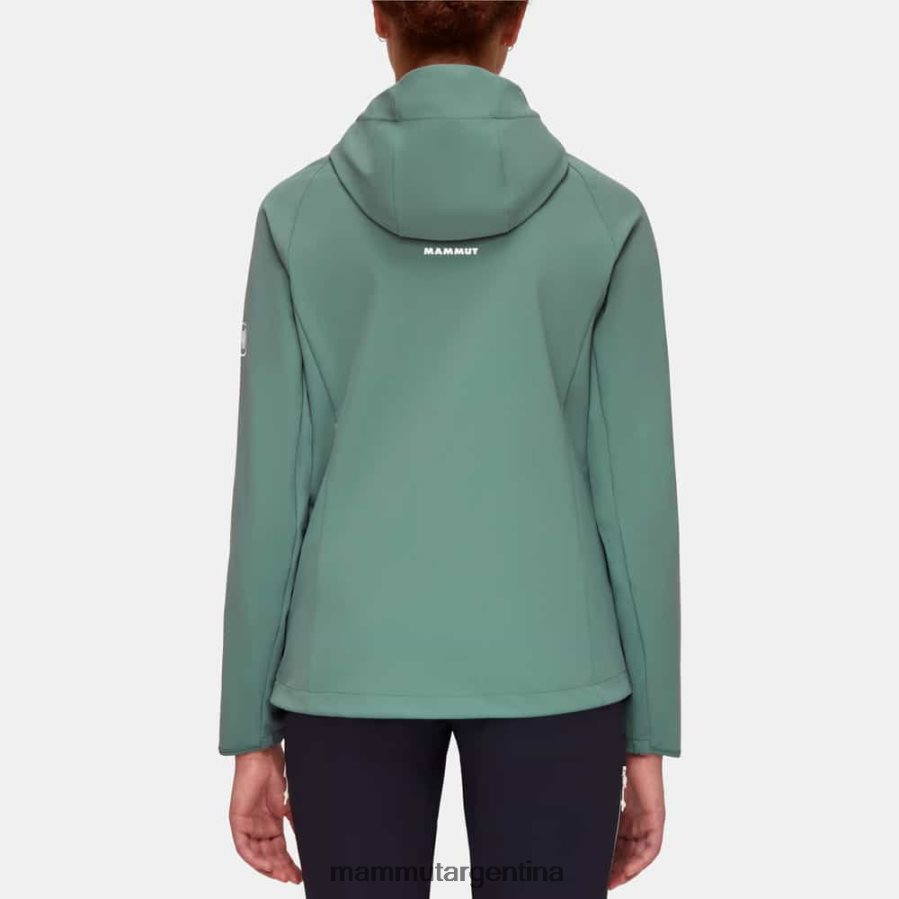 máxima comodidad chaqueta con capucha mujer 2B8PD215 Mammut jade oscuro ropa