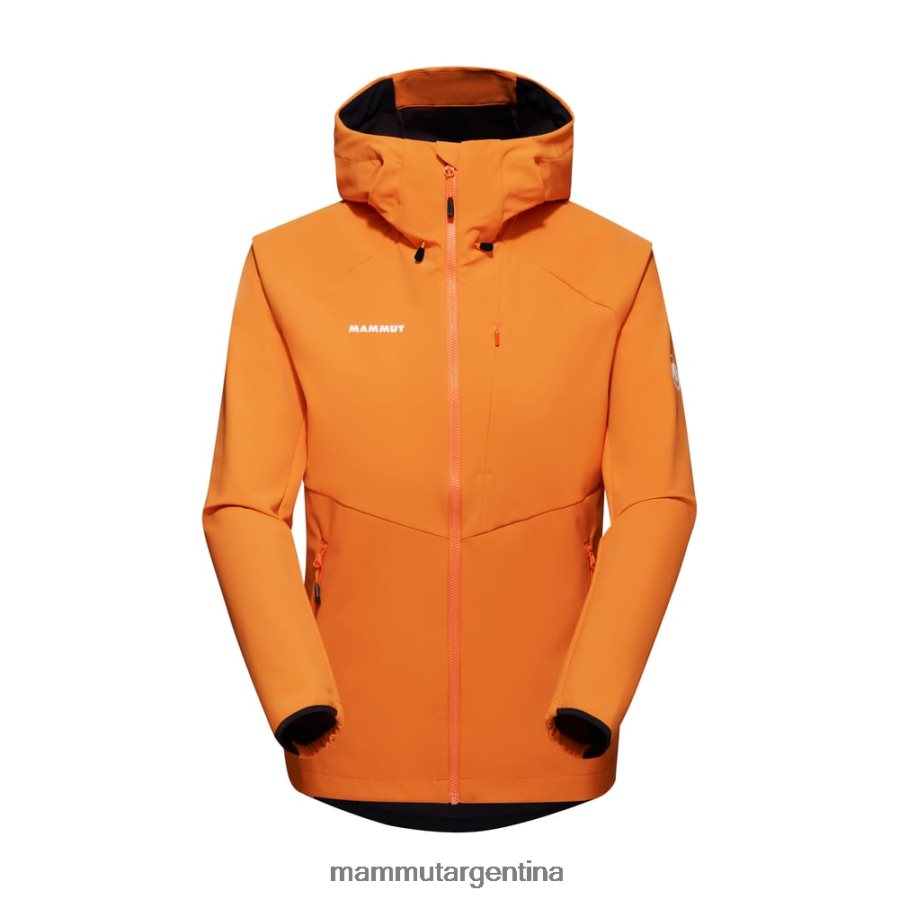 máxima comodidad chaqueta con capucha mujer 2B8PD2667 Mammut mandarina oscura ropa