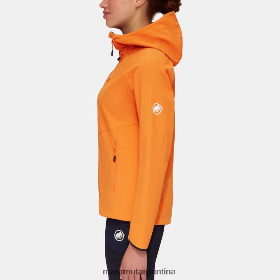 máxima comodidad chaqueta con capucha mujer 2B8PD2667 Mammut mandarina oscura ropa