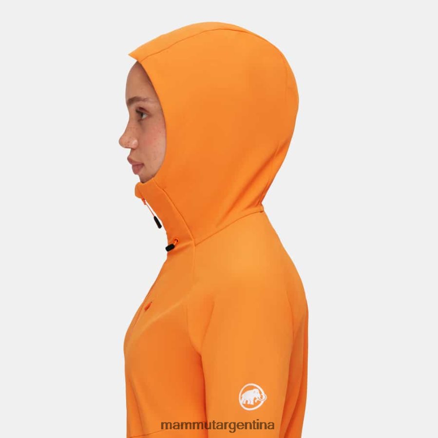 máxima comodidad chaqueta con capucha mujer 2B8PD2667 Mammut mandarina oscura ropa