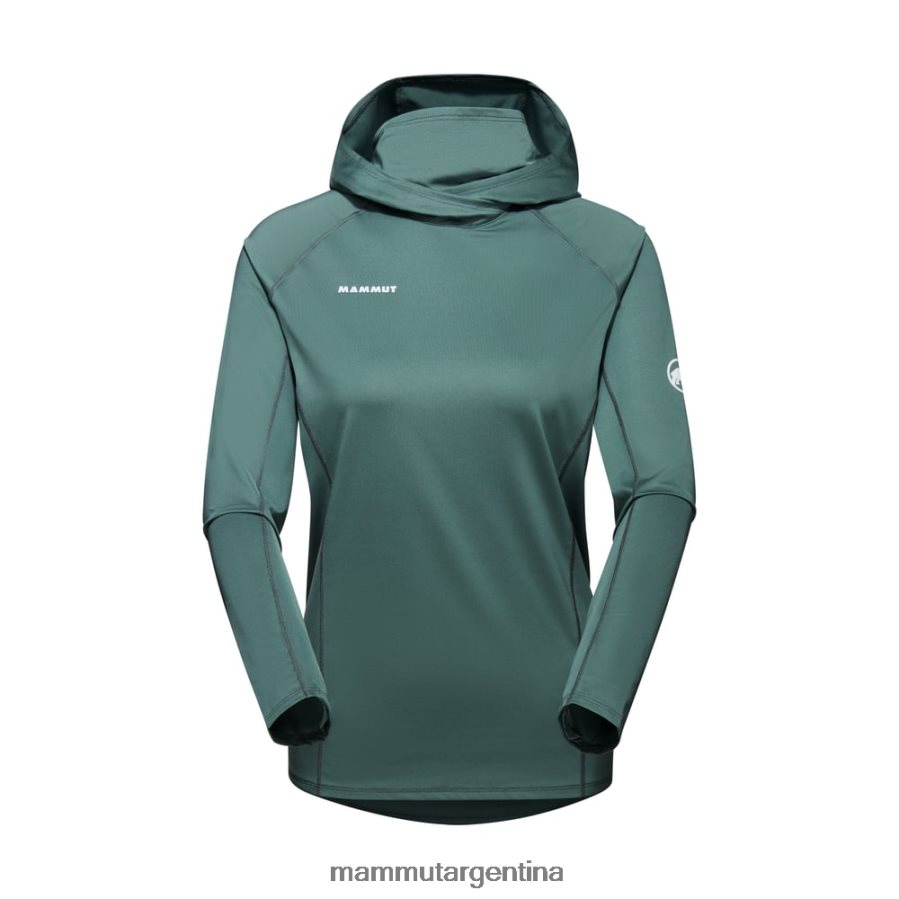 sudadera con capucha selun fl sun mujer 2B8PD2643 Mammut jade oscuro ropa