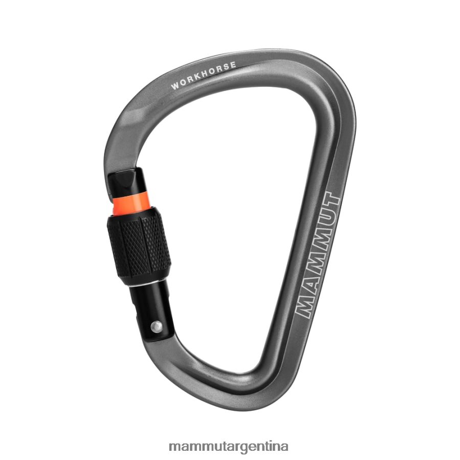 Mosquetón de rosca hms caballo de batalla unisexo 2B8PD2462 Mammut gris equipo